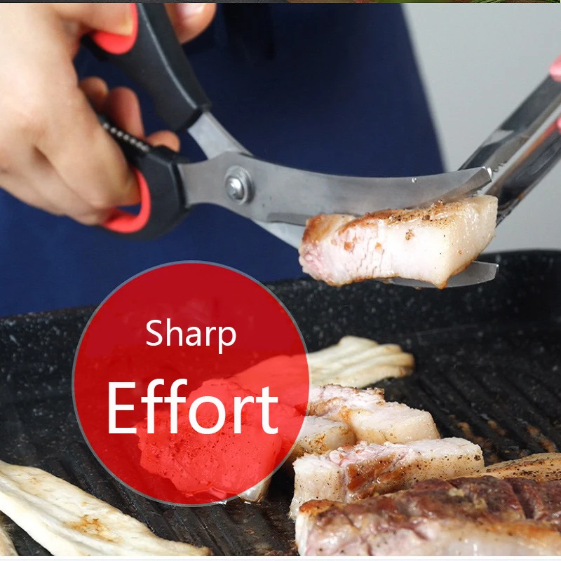 Tijeras de cocina con cuchilla curva JD03, herramienta Coreana de acero inoxidable para barbacoa con carne, fabricantes de tijeras de cocina-1