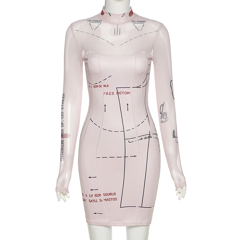 Из сетчатого материала в стиле &quotпетчворк&quot с надписями и принтом Пикантные