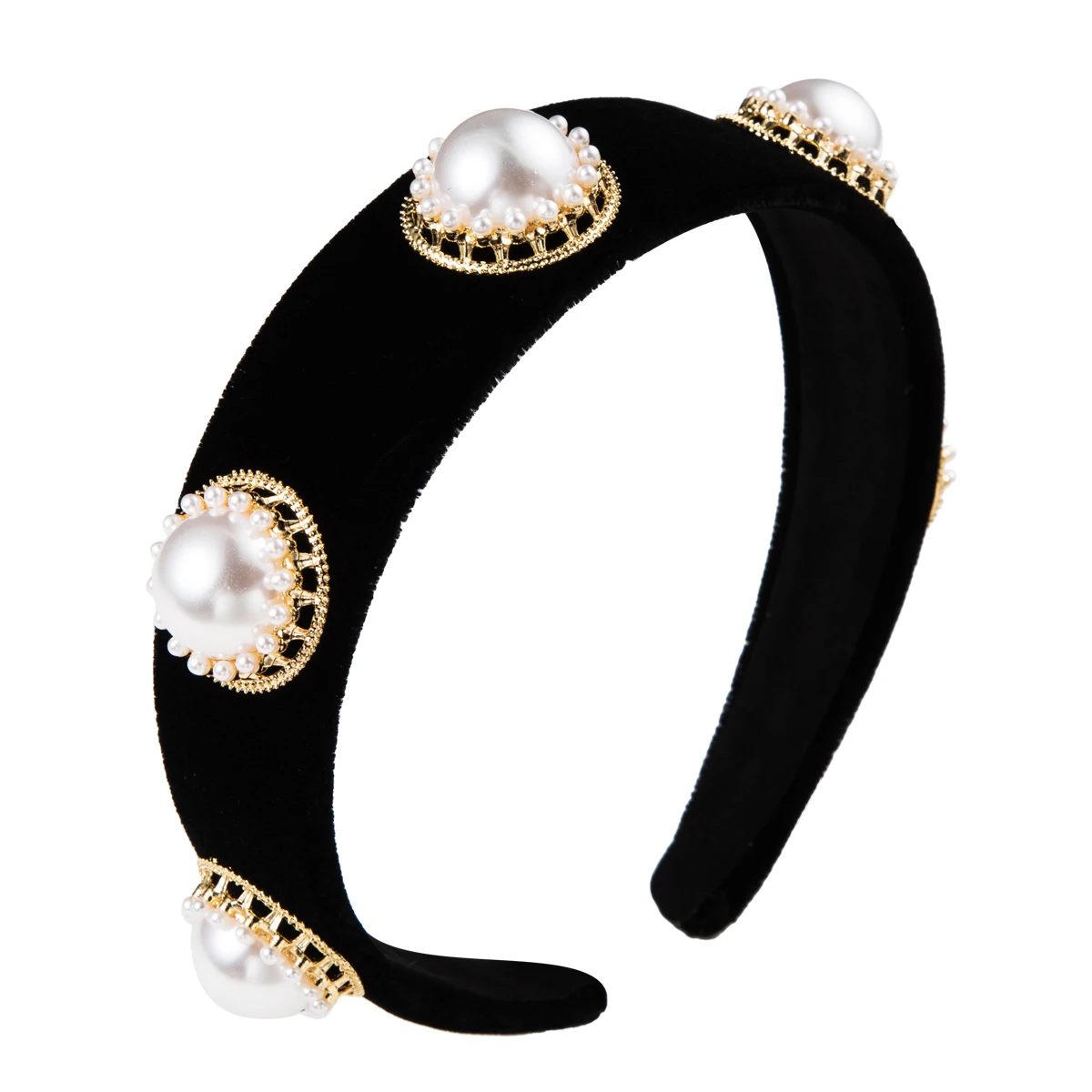 

2020 New Arrival Simulated Pearls Black Headbands Hairband Woman Wedding Party Jewelry Vintage Elegant Pearl Hair Band for Woman