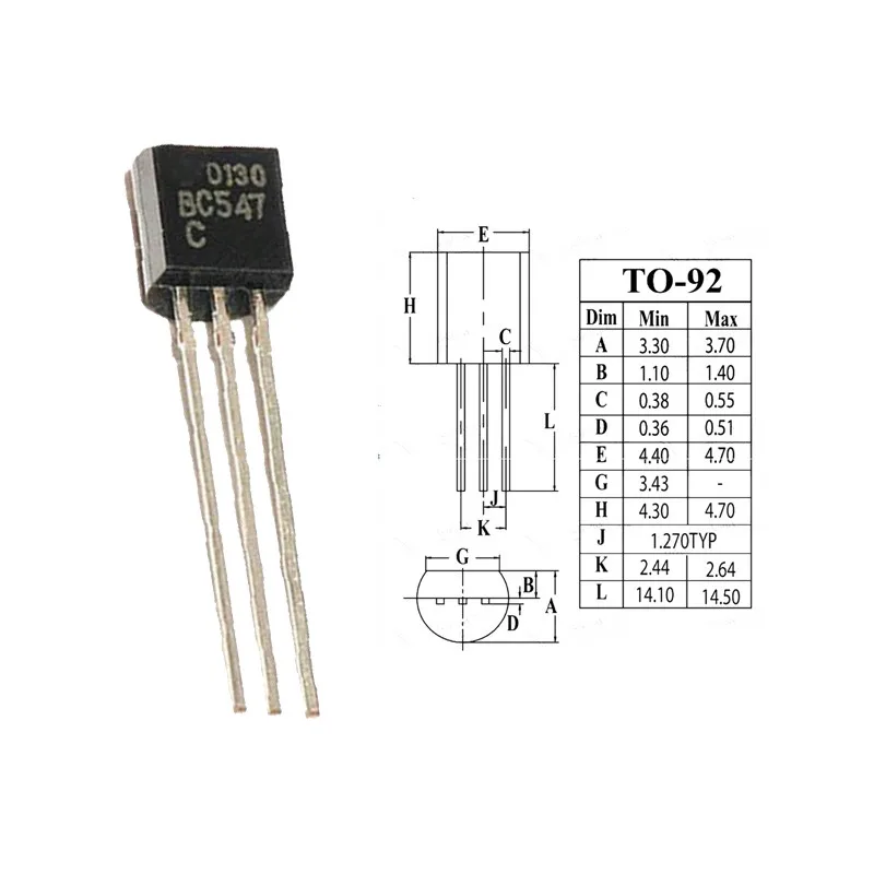 20 шт BC547B BC547 100MA 45V TO-92