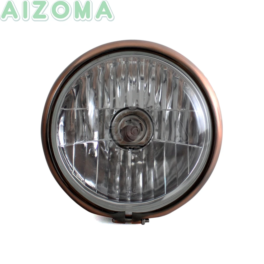 Винтажные передние фары для мотоцикла 6 дюймов H4 12 В однотонная фара Harley Cafe Racer Trikes