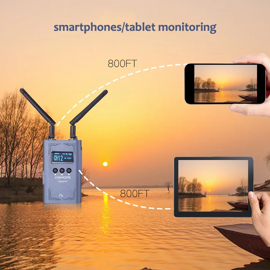 Система беспроводной передачи FORHOPE XM800 pro 800 футов с аудио общением подходит для iPad