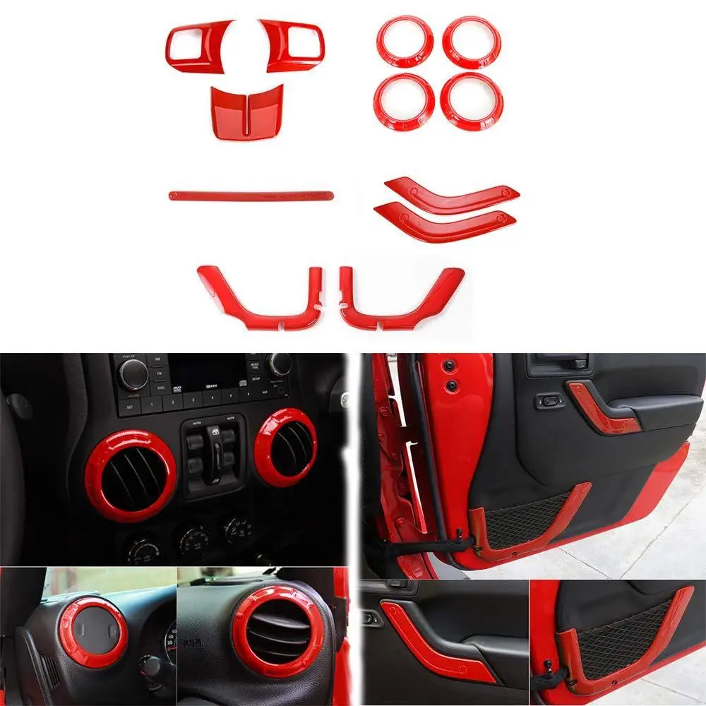 12 шт. полный комплект внутренней отделки для Jeep Wrangler JK 2Door 2011 2015|Лепнина интерьера|