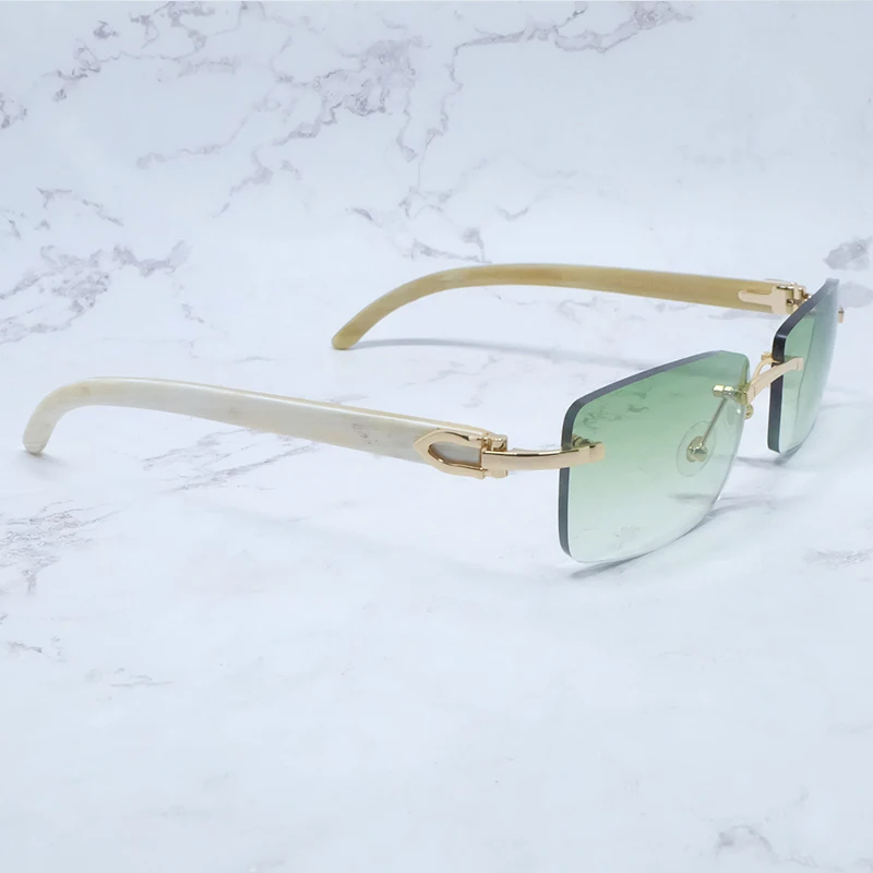 Винтажные Солнцезащитные очки без оправы деревянные солнцезащитные мужские