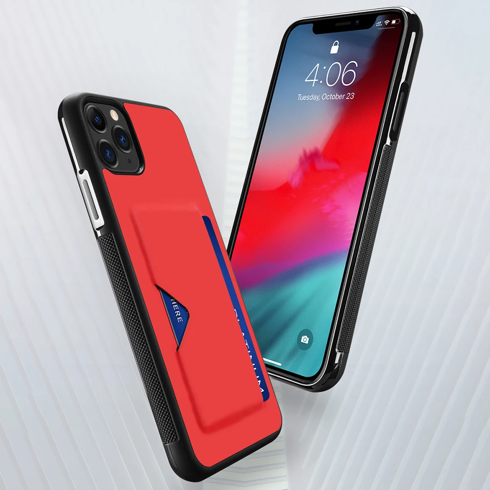 Чехол с карманом для карт для iPhone 11 Pro Max из ТПУ, мягкий кошелек, держатель для карт, задняя крышка, противоударный чехол для мобильного телефона