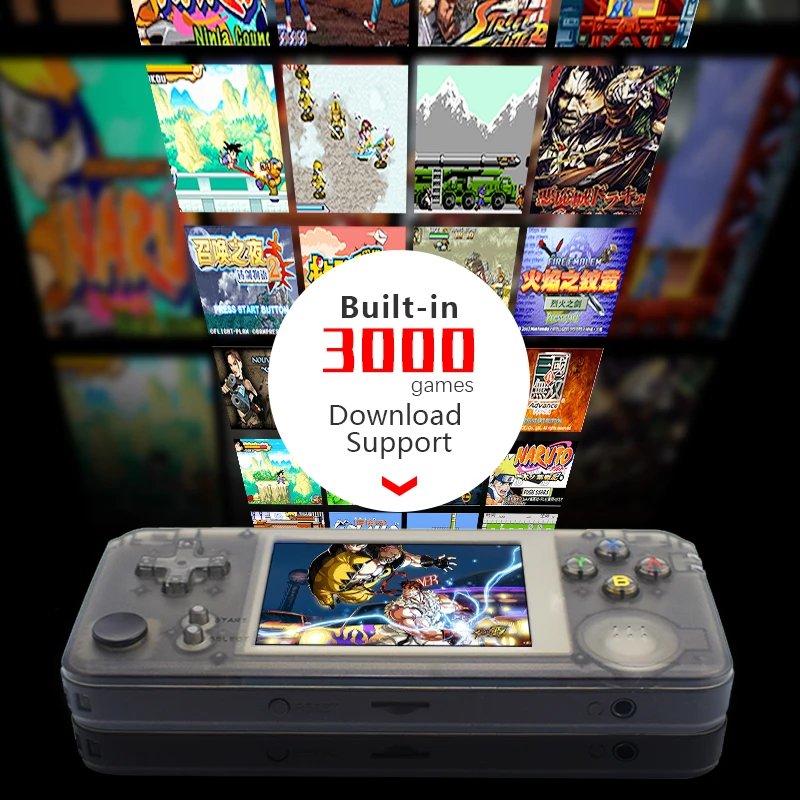 RS-97 данных лягушка Ретро портативная игровая консоль 64 бит 16 ГБ 3,0 дюйма встроенные 3000 классические игры Поддержка эмуляторов NEOGEO/CP1/CP2