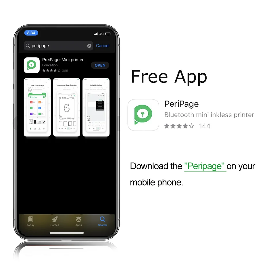 Фотографический мини-термопринтер Peripage a6 hd портативный bluetooth-принтер с мягкой