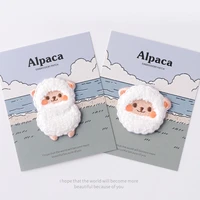 alpaca animal patches for clothing lovely white plush embroidered patch cloth fashionable iron on sticker bag jeans decoration