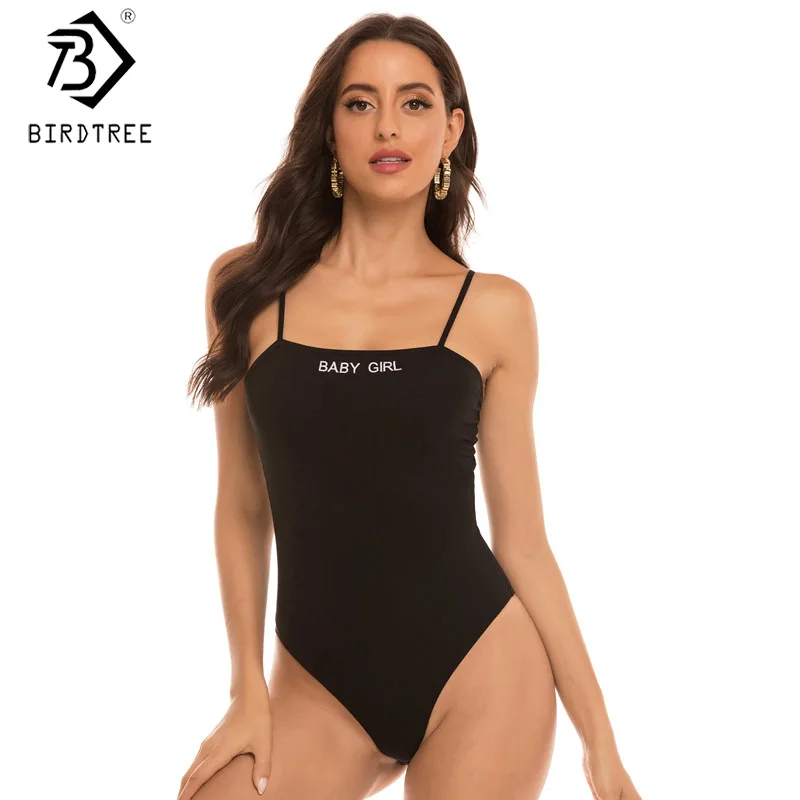 

Боди женское черное хлопковое, с вышивкой, D11513A, комбинезоны с надписями