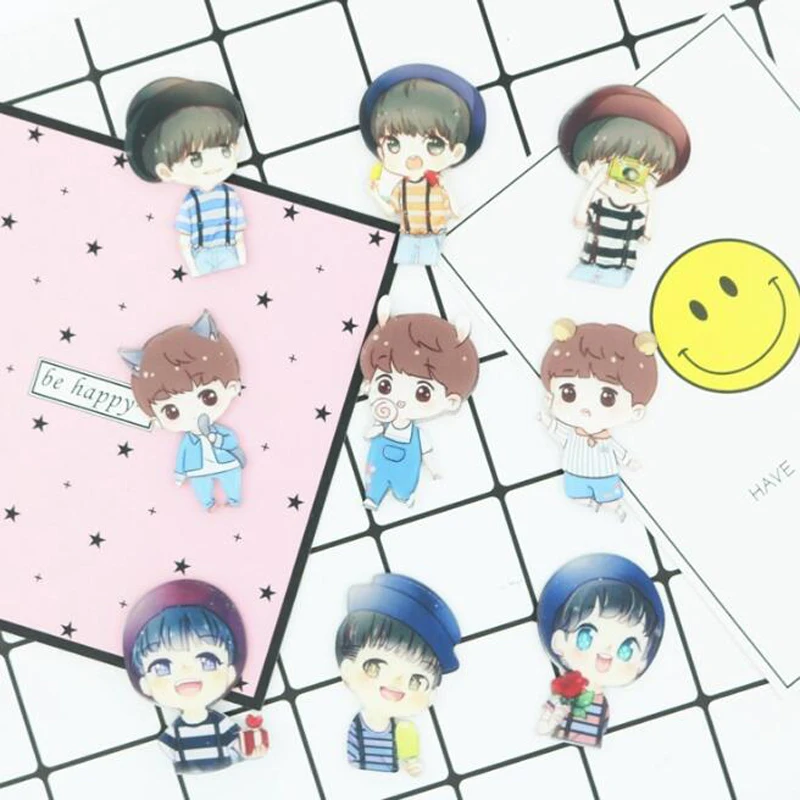 1 шт. акриловые Броши с героями мультфильмов броши TFBoys Roy Jackson Karry рюкзак нашивками
