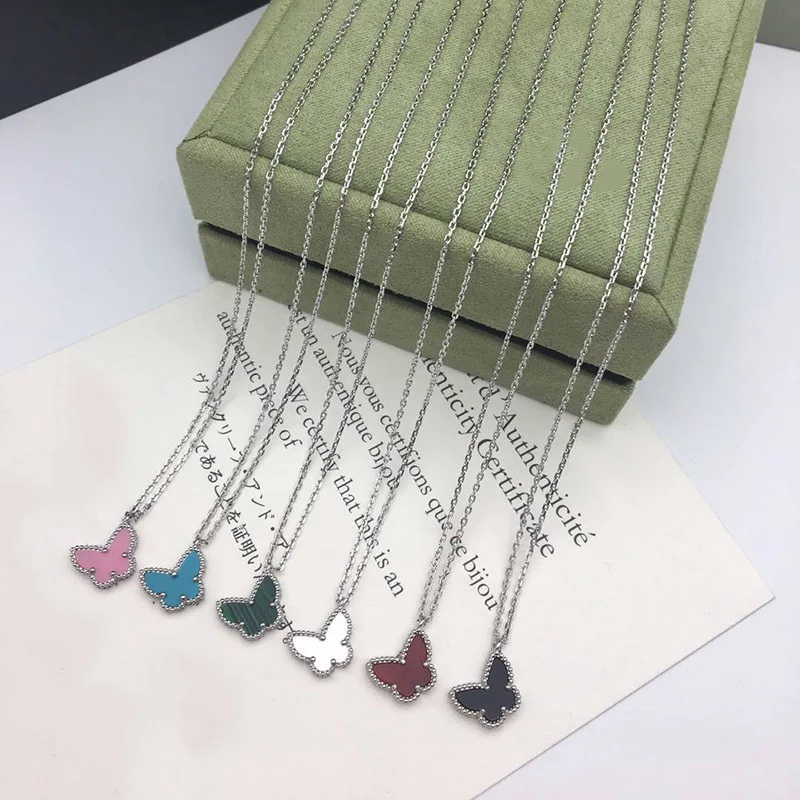 Platinum Necklace Брендовые ювелирные изделия из чистого 925 пробы серебра для женщин, серьги золотого цвета, дизайнерские свадебные серьги в виде бабочки, ожерелье, браслет - Окраска металла: Platinum Necklace