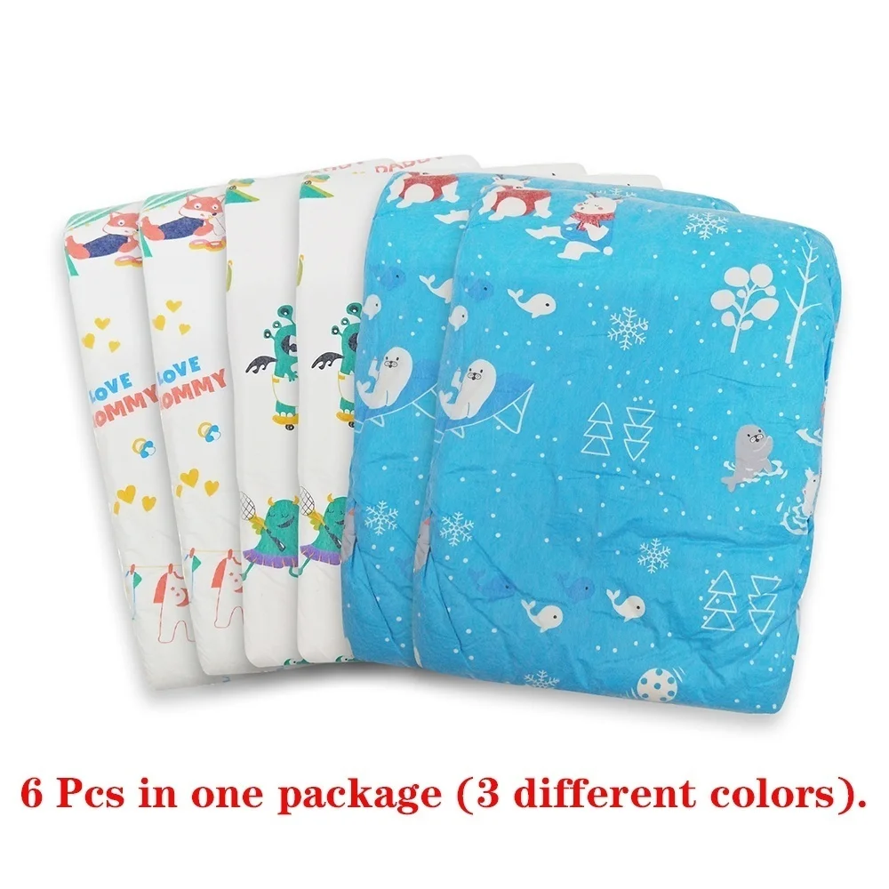 3 дизайна ABDL подгузник для мальчиков взрослых 6 шт. высокая поглощающая