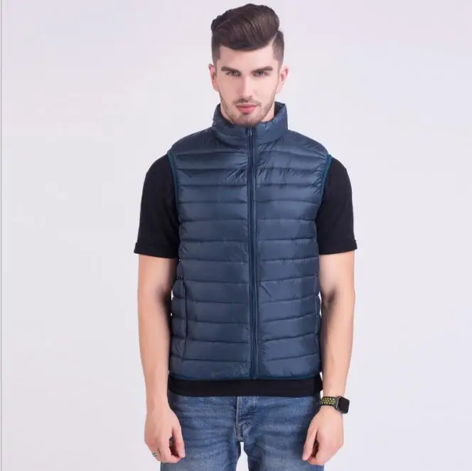 Классический однотонный мужской легкий пуховик 2020 повседневный осенне-зимний