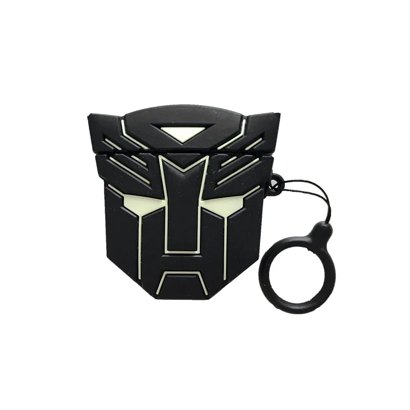 transformers Светящиеся сумки Silcion для Apple Airpod 1, милые Мультяшные трансформеры, сумки для Airpods 2, беспроводные Bluetooth наушники, чехлы для переноски - Цвет: transformers