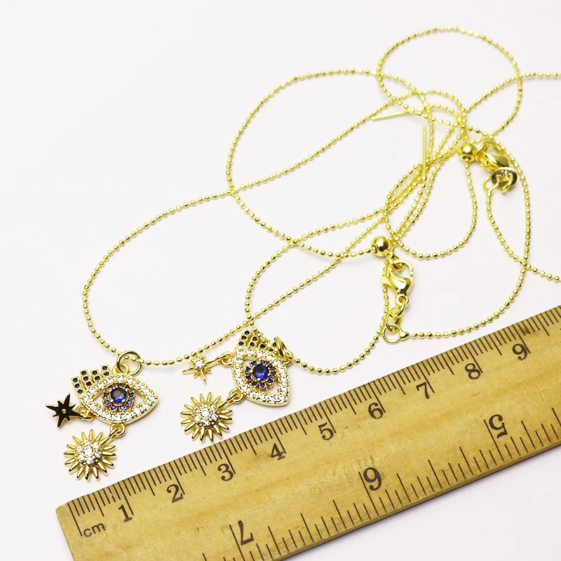 

10 Pcs Eyes pendant necklace Zircon Pendant necklace Eyes pendant jewelry Trendy necklace Gift fashion gift 7244