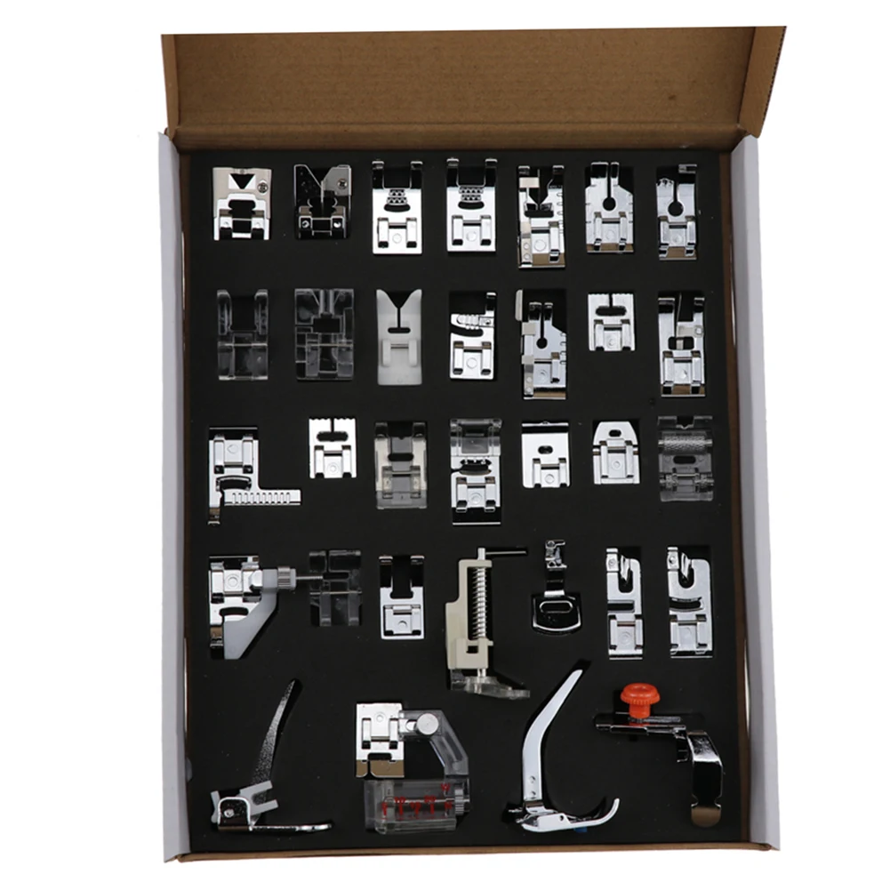 32 Pcs Mini Sewing Machine Presser Foot Feet Braiding Blind Stitch Darning Accessories for Brother Singer Janome | Дом и сад