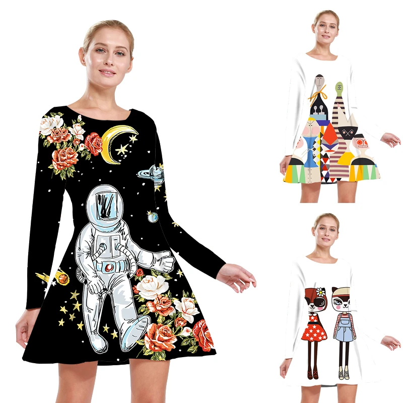 Женское платье летнее милое с принтом свободный сарафан без рукавов Сексуальное