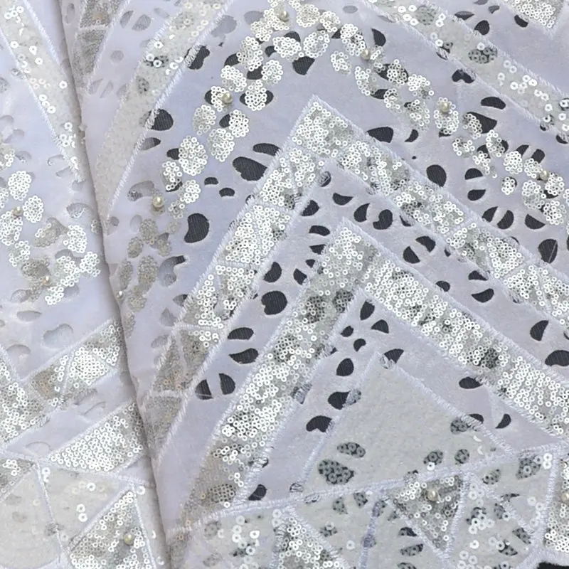 Отлично африканский органза ручного раскроя белая кружевная ткань французский