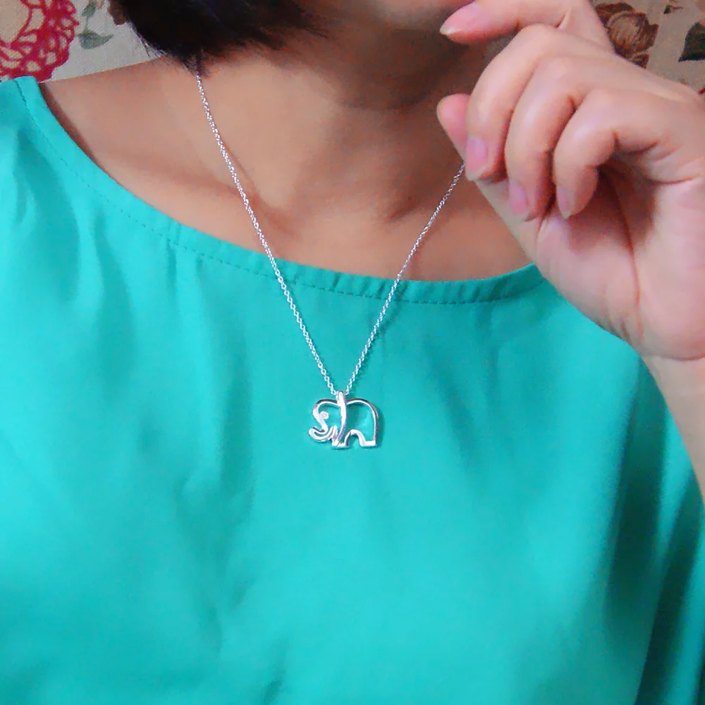 

Real. Cute 925 Sterling Silver Jewelry Hollow elephant Animal Charms Pendants / Necklace Ms Gift