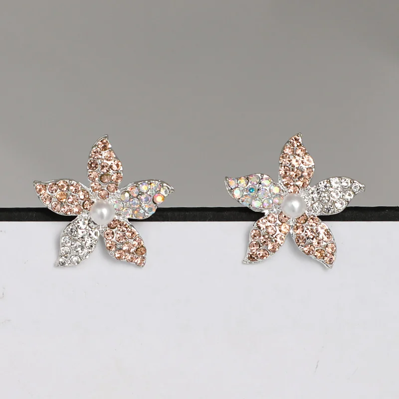 925 silver metal flowers stars geometric long crystal tassel pearl simple earrings female personality retro DIY wedding jewelry | Украшения