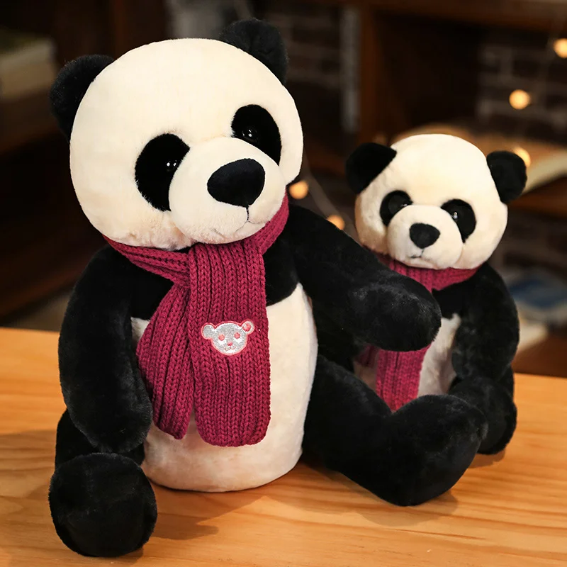 

Мультяшная панда с шарфом, 25/35/50 см, плюшевая кукла, мягкое животное, панда, медведь, плюшевые игрушки для детей, кавайная мягкая подушка, детс...