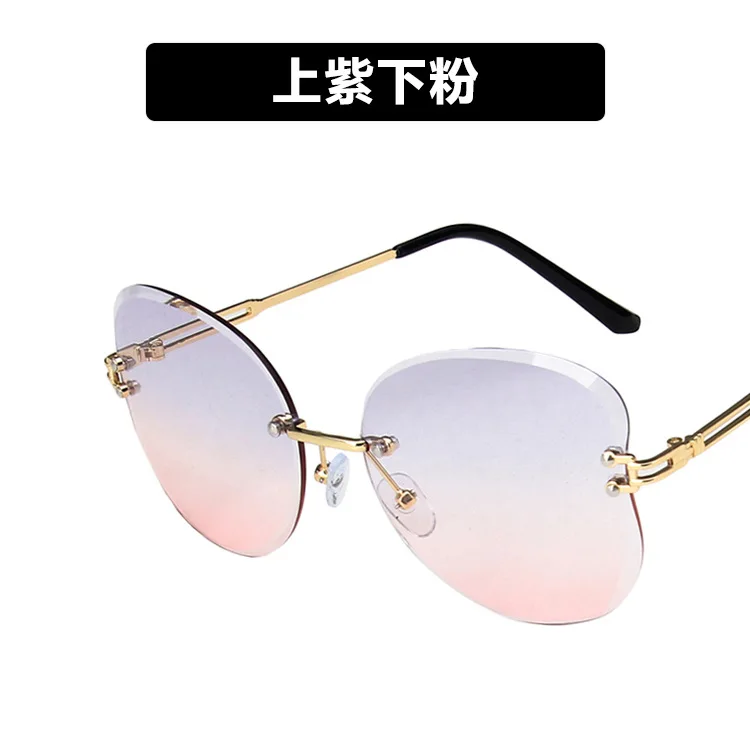 

Butterfly Modeling Fashion Metal 2021 New Sunglasses Women Frameless European And American Concave Modeling Trend Trimming Sungl