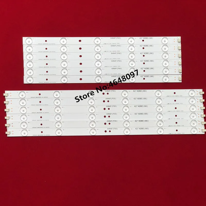 12 шт. * 42 Светодиодный Подсветка полосы для TPT420H2-HVN04 42PFL3208K/12 42PFL3108K/12 42PFL3108HLBM420P0501-CB-4
