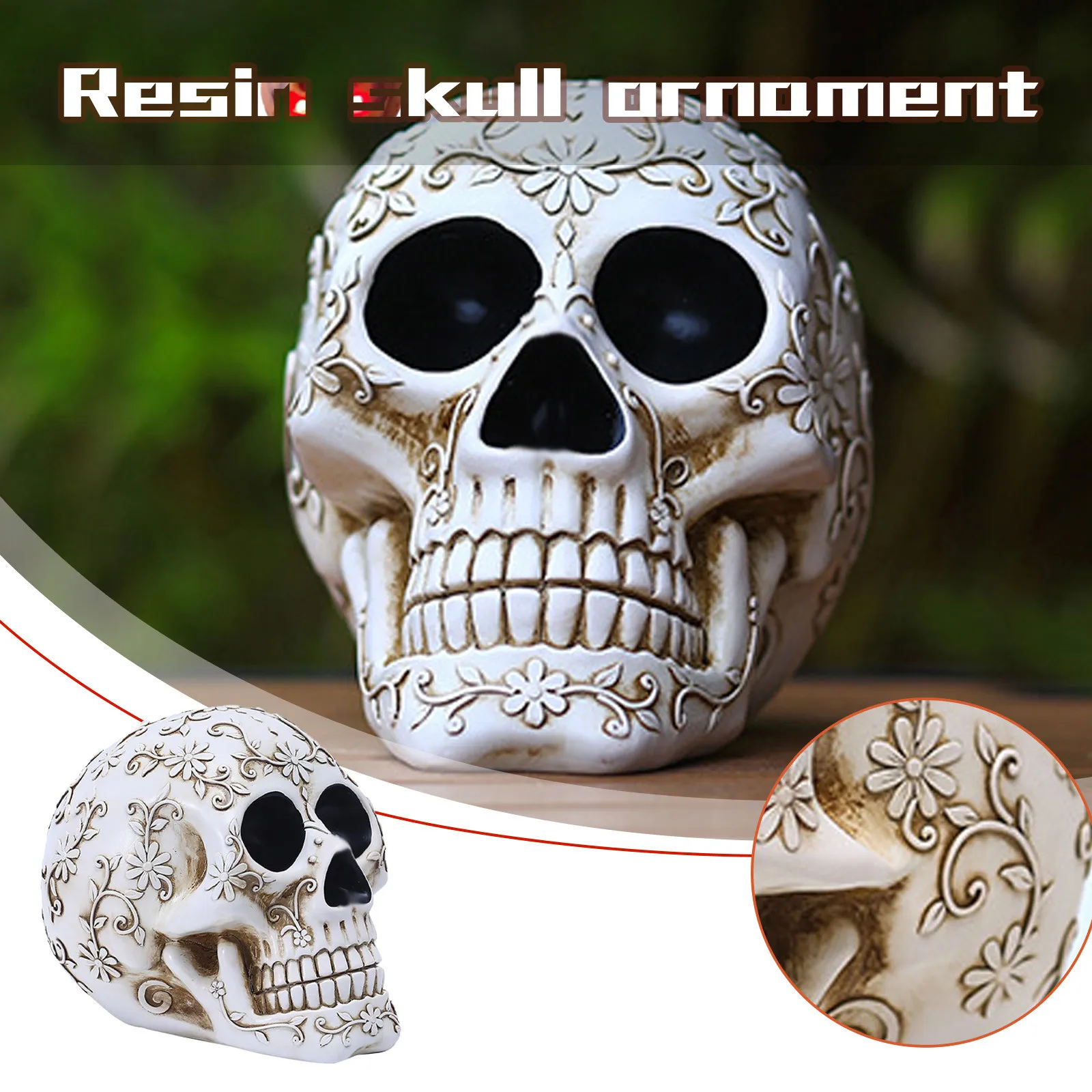 

Halloween Decorations Light Resin Horror Skull Half Face Candle Holder Home Decor Halloween Decor For Festive Atmosphere Props