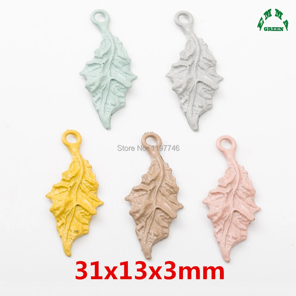

Leaf Charms colorful Painted Leaf Charm Pendants for diy Jewelry Making 10pcs 31mm diy Charms for Earrings making Charms
