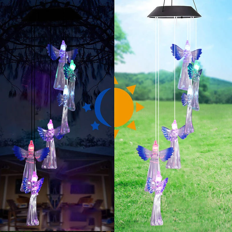 Ветряная колокольчика на солнечной батарее подвесной водонепроницаемый