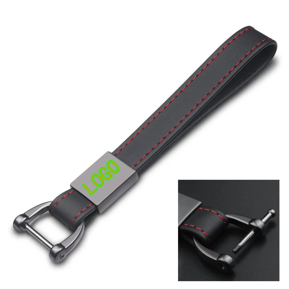 

For KIA TOYOTA NISSAN MAZDA LEXUS FORD HYUNDAI Top Layer Leather Car-styling Decoration Accessories Keychain Key Ring Chain Rope