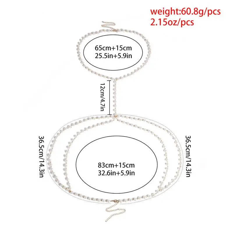 Женское Ожерелье цепочка с имитацией жемчуга|Украшения для тела| |