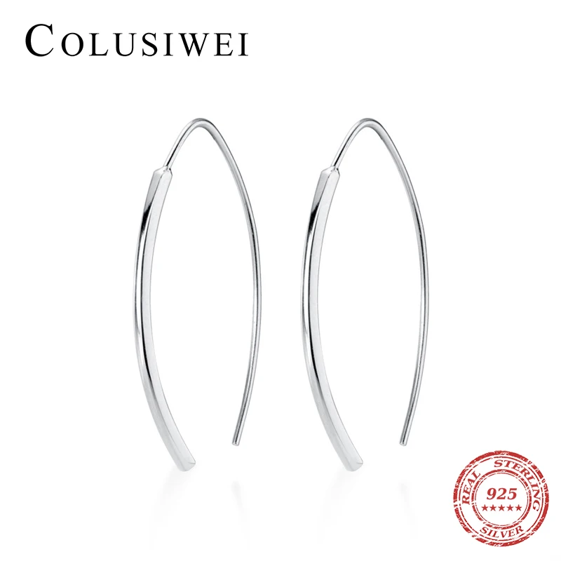 

Colusiwei Big U Shape Geometric Dangle Earrings For Women Simple Drop Earrings Genuine 925 Sterling Silver Fashion Jewelry