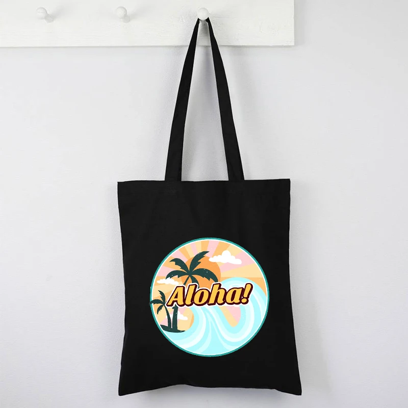 

Холщовая Сумка Aloha, забавные пляжные сумки для покупок, Мультяшные корейские сумки-тоуты, Мультяшные сумки и сумки, Экологичная Индивидуаль...