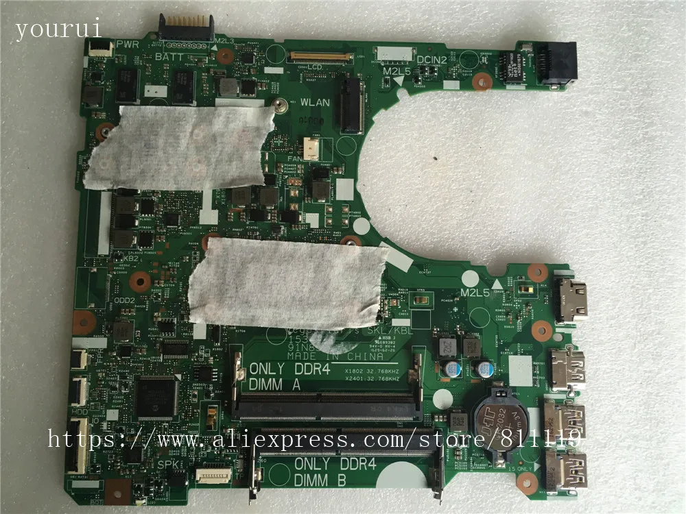 

yourui For Dell inspiron 3568 Laptopmotherboard CN-0TR3JC 0TP3JC TR3JC 15341-1 with i7-7500u Tested