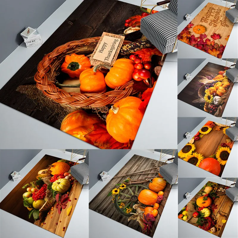 

Thanksgiving Pumpkin Large Carpet Bedroom Rug Alfombra Kids Area Rugs for Home Soft Floor Tapete Parlor Carpet Area Rug Large
