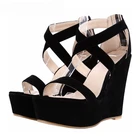 Босоножки женские на танкетке, сандалии на толстой подошве, Роскошные туфли на танкетке, гладиаторы, модель F0175 на лето