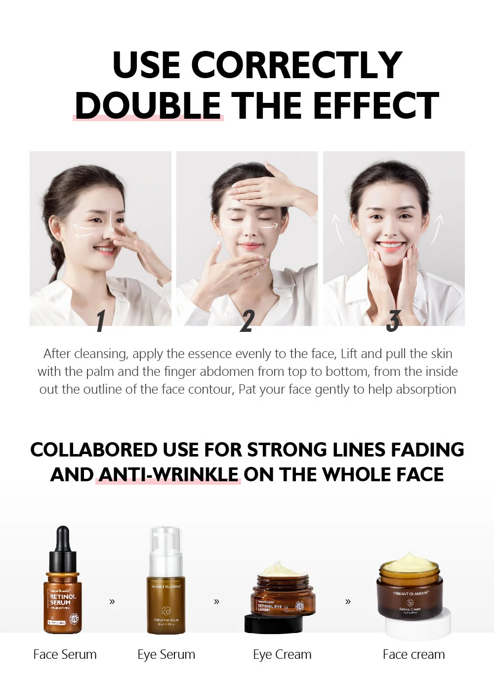 Яркий гламурный Retinol крем для лица Сыворотка 2 шт/набор укрепляющая подтяжка