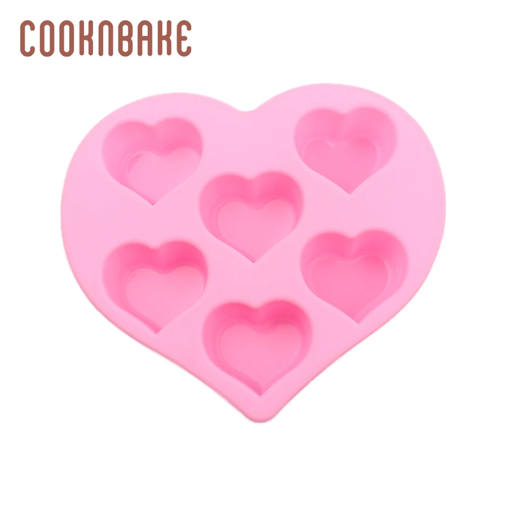 COOKNBAKE heart silicone mold for handmade soap 6 cavity resin candle tool cake bread biscuit pastry bakeware DIY Valentine |