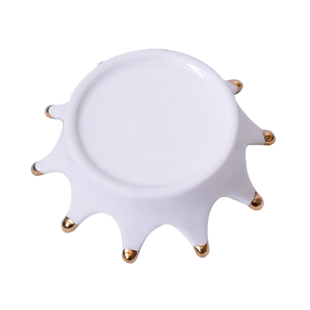 Белый Cermatic форма короны лоток ювелирных изделий витрина для хранения орнамент |