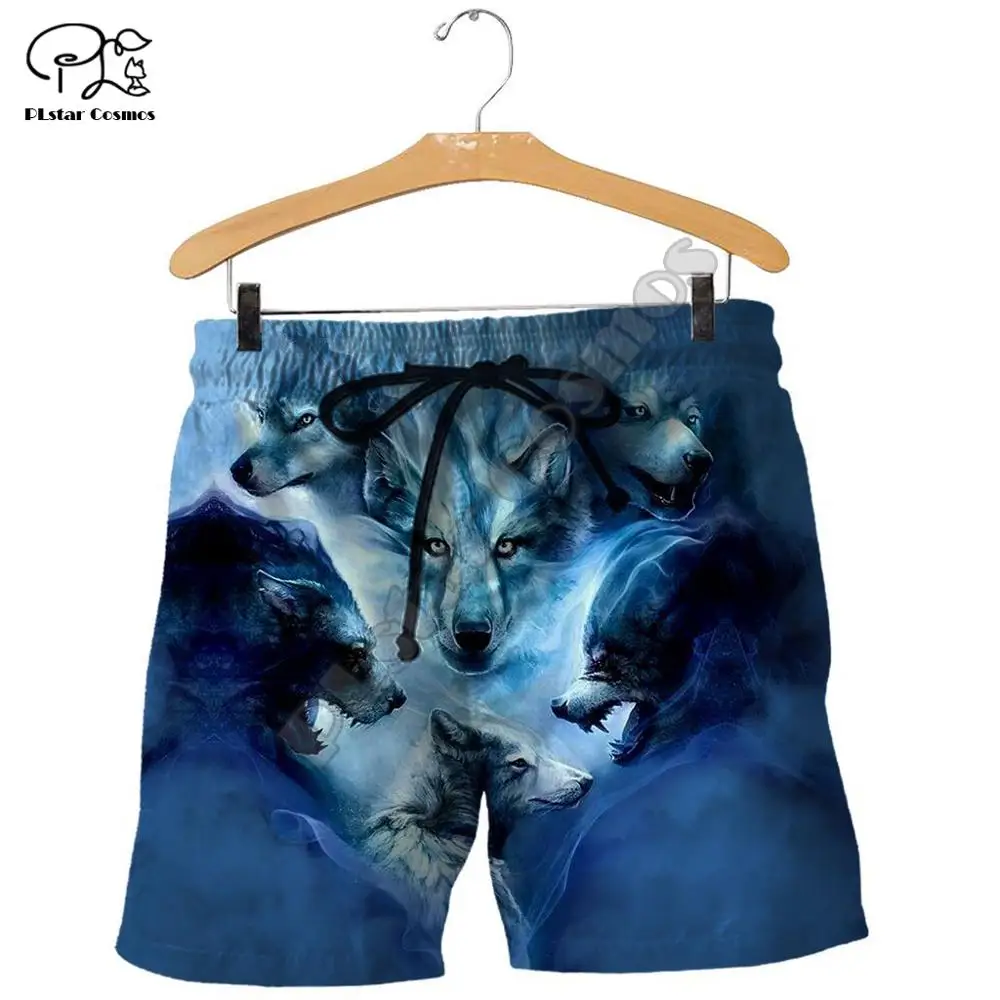 

PLstar Cosmos Wolf Hunting Animal Hunter Art Tattoo Funny Streetwear 3DPrint Women/Men Summer Casual Shorts Beach Short Pants A2