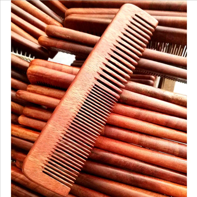 

Sandalwood 2 In 1 Men Hair Comb Wide Coarse Fine Toothed Combination Portable Vintage Head Hairdressing Styling Accessories