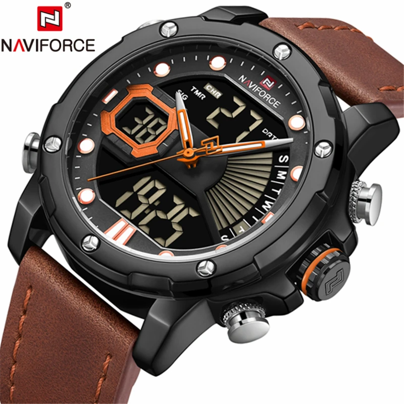 Naviforce Brand Watches Fashion Men's Top Luxury Sport Chronograph Man Clock Digital Men Watch Relogio Masculino | Наручные часы
