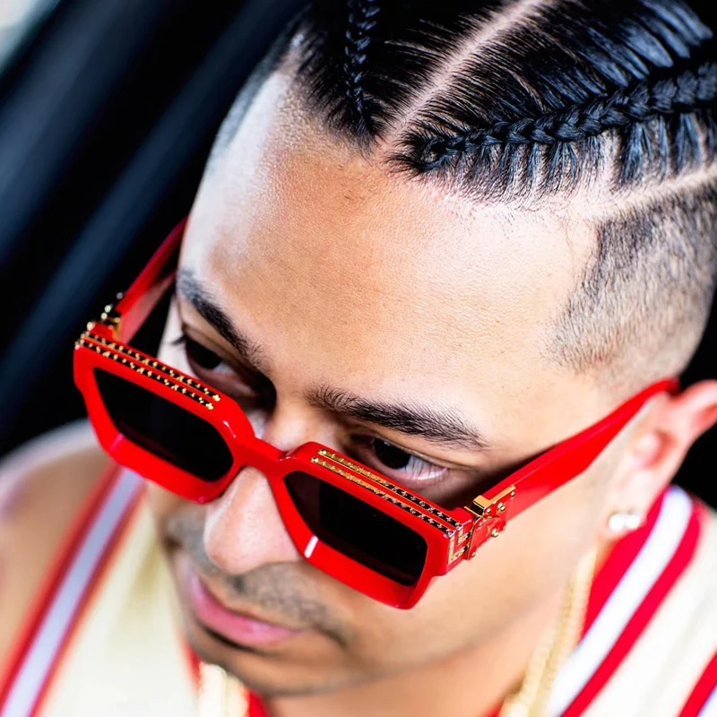 

FEISHINI Fashion Cool High Quality Tiny Square Sunglasses Men Trumpet Vintage Ins Luxury Brand Design Sun Glasses Millionair Man