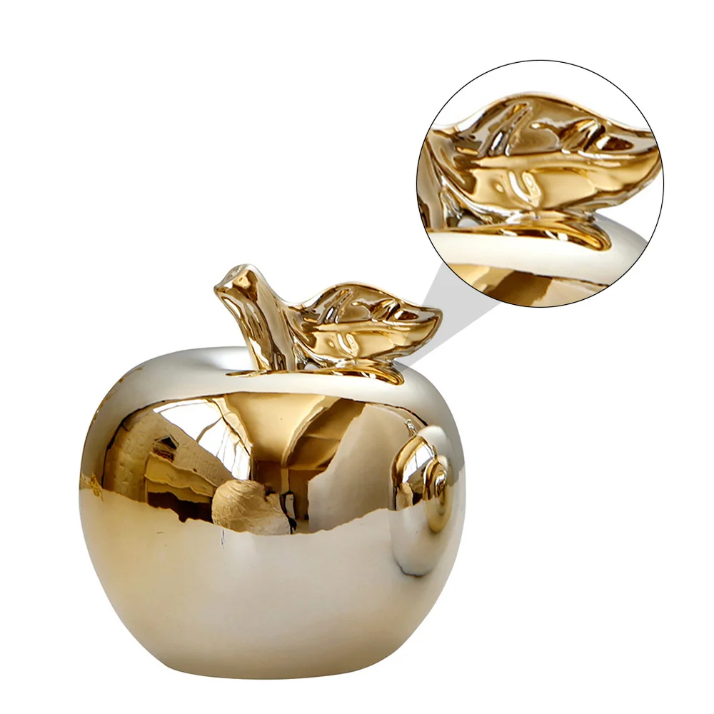 

1Pc Apple Shaped Ceramics Ornament Creative Desktop Decor Chic Christmas Gift