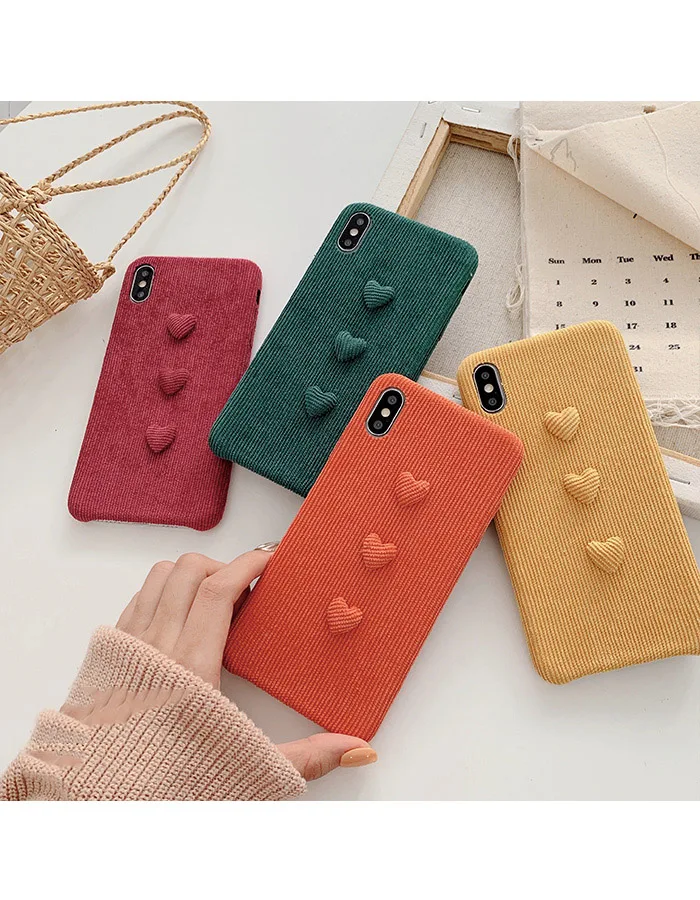 GlamPhoneCase вельвет трехмерный любовь чехол для iPhone X XS Max XR Мягкий силиконовый чехол для iPhone 7 8 6 6s PlusCase