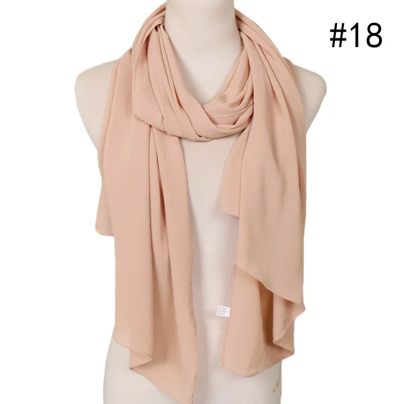 25 Colors Women Soft Long Scarf Muslim Hijab Shawl Wrap Chiffon Islamic Turban Headscarf Bandanas Ramadan Large Scarves 180*75cm