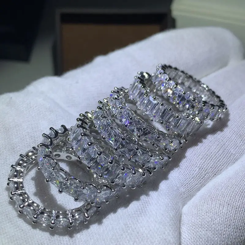 Бренд Eternity Band Promise ring 925 пробы серебро AAAAA cz обручальные кольца для мужчин и женщин вечерние ювелирные изделия подарок