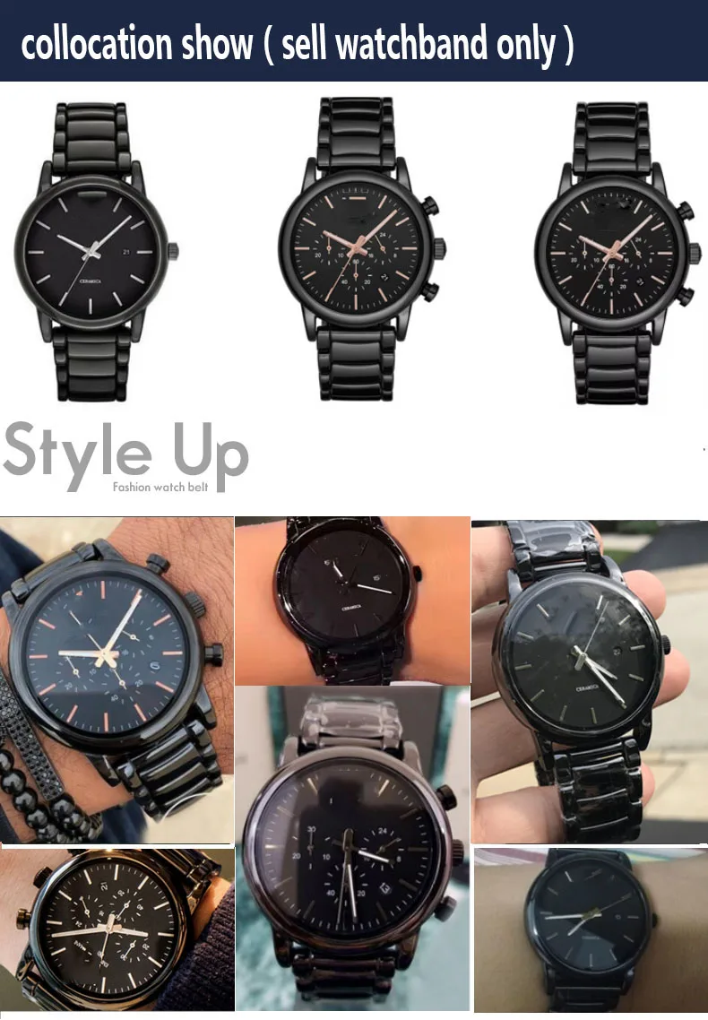 Высококачественный керамический ремешок для часов AR1507 AR1508 AR1508 samsung Galaxy watch S3 gear 46 мм ремешок для браслета 22 мм