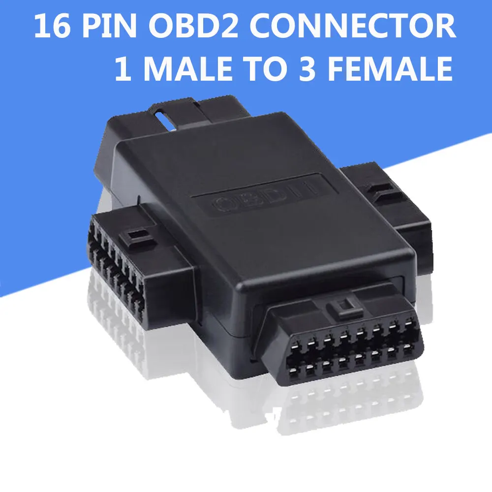 16 Pin OBD2 Автомобильная Соединительная заглушка 1 штекер до 3 Женский ELM327 многофункциональный разъем диагностические кабели инструмент автомобильный Соединительный адаптер